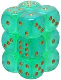 Chessex: Luminary Borealis Light Green/Gold 16mm d6 (12)