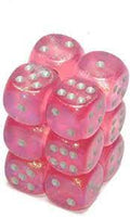 Chessex: Luminary Borealis Pink/Silver 16mm d6 (12)
