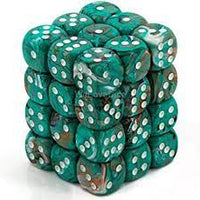 Chessex: Marble Oxi-Copper/White 12mm d6 (36)