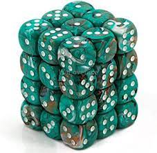 Chessex: Marble Oxi-Copper/White 12mm d6 (36)