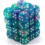 Chessex: Festive Waterlily/White 12mm d6 (36)