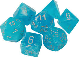 Chessex: Luminary RPG Dice - Polyhedral Sky/Silver