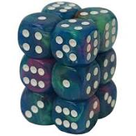 Chessex: Festive Waterlily/White 16mm d6 (12)