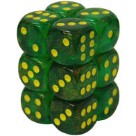 Chessex: Borealis Maple Green/Yellow 16mm d6 (12)