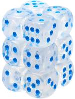 Chessex: Luminary Borealis Icicle/Light Blue 16mm d6 (12)