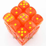 Chessex: Ghostly Glow Orange/Yellow 12mm d6 (36)