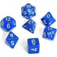 Chessex: Polyhedral 7-Die Set: Opaque Blue/White