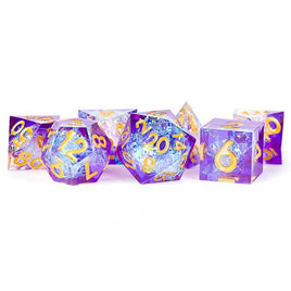 Handcrafted Sharp Resin Dice Set: Royal Geode (7)
