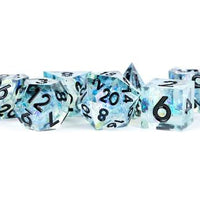 Handcrafted Sharp Resin Dice Set: Captured Frost (7)