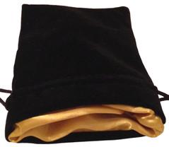 Dice Bag: Black Velvet Bag with Gold Satin Lining