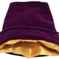 Dice Bag: Purple Velvet Bag with Gold Satin Lining