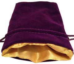 Dice Bag: Purple Velvet Bag with Gold Satin Lining