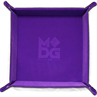 Velvet Folding Dice Tray: 10"x10" Purple with Leather Backing