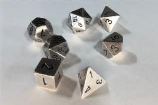 Chessex:  Metal RPG Dice - Polyhedral Silver
