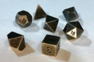 Chessex:  Metal RPG Dice - Polyhedral Old Brass
