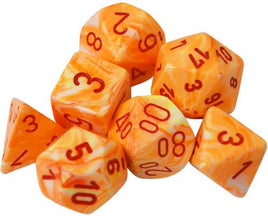 Chessex:  Festive RPG Dice - Sunburst w/Red