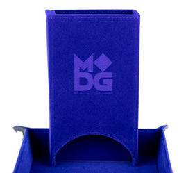 Fold Up Velvet Dice Tower - Blue