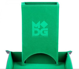 Fold Up Velvet Dice Tower - Green