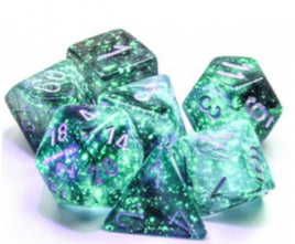 Chessex: Polyhedral 7-Die Set: Borealis Light Smoke/Silver Luminary