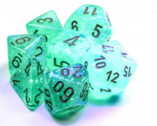 Chessex: Polyhedral 7-Die Set: Borealis Light Green/Gold Luminary