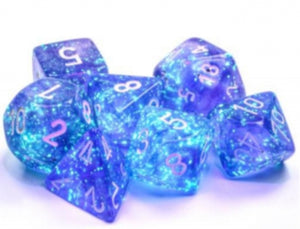 Chessex: Polyhedral 7-Die Set: Borealis Purple/White Luminary