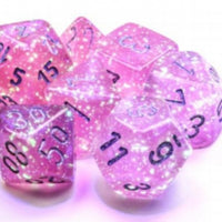 Chessex: Polyhedral 7-Die Set: Borealis Pink/Silver Luminary