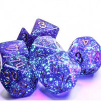 Chessex: Polyhedral 7-Die Set: Borealis Royal Purple/gold Luminary