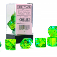 Chessex: Gemini RPG Dice - Translucent Green-Teal/Yellow