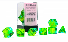 Chessex: Gemini RPG Dice - Translucent Green-Teal/Yellow