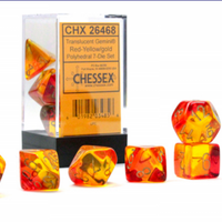 Chessex: Gemini RPG Dice - Translucent Red-Yellow/Gold