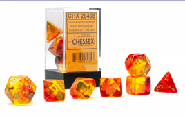 Chessex: Gemini RPG Dice - Translucent Red-Yellow/Gold