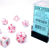 Chessex: Festive RPG Dice - Polyhedral Pop Art/Red