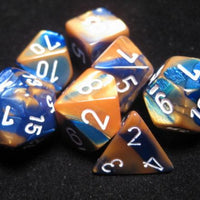Chessex: Gemini RPG Dice - Polyhedral Blue-Gold/White