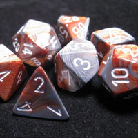 Chessex: Gemini RPG Dice - Polyhedral Copper-Steel/White