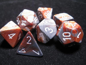 Chessex: Gemini RPG Dice - Polyhedral Copper-Steel/White