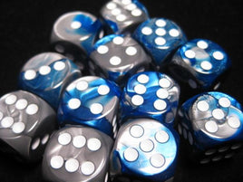 Chessex: Blue-Steel/White Gemini 16mm d6 (12)