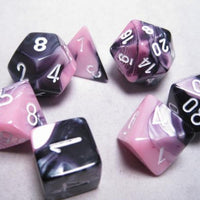 Chessex: Gemini RPG Dice - Polyhedral Black-Pink/White