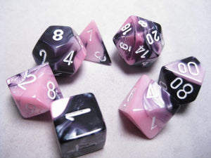 Chessex: Gemini RPG Dice - Polyhedral Black-Pink/White