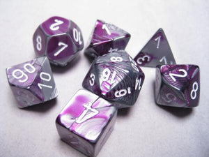 Chessex: Gemini RPG Dice - Polyhedral Purple-Steel/White