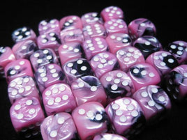 Chessex: Pink-Black/White Gemini 12mm d6 (36)