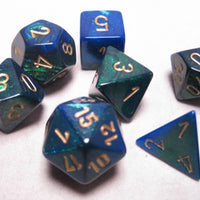 Chessex: Gemini RPG Dice - Polyhedral Blue-Green/Gold