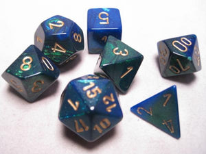 Chessex: Gemini RPG Dice - Polyhedral Blue-Green/Gold