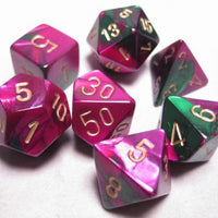 Chessex: Gemini RPG Dice - Polyhedral Green-Purple/Gold