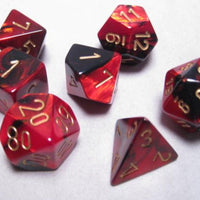 Chessex: Gemini RPG Dice - Polyhedral Black-Red/Gold