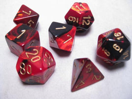 Chessex: Gemini RPG Dice - Polyhedral Black-Red/Gold