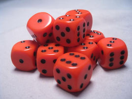 Chessex: Opaque 16mm Dice Set: Orange/Black