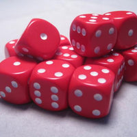 Chessex: Opaque 16mm Dice Set: Red/White