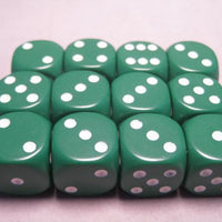 Chessex: Opaque 16mm Dice Set: Green/White