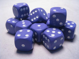 Chessex: Opaque 16mm Dice Set: Purple/White