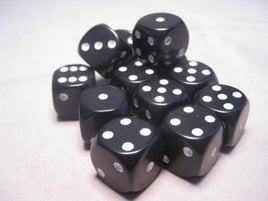 Chessex: Opaque 16mm Dice Set: Black/White